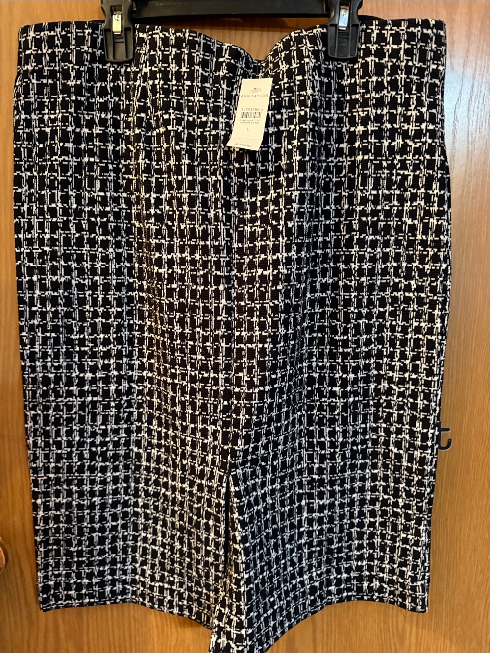 Black & White Tweed Midi Skirt